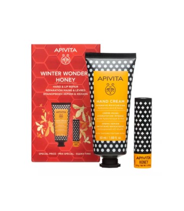 Apivita Pack Winter Wonders Honey Hand & Lip Repair