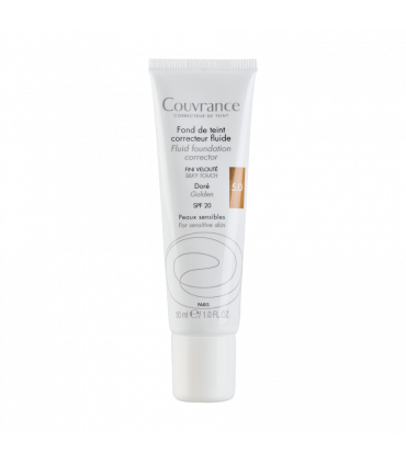 Avène Couvrance Base Fluída Corretora Dourado - 30 mL