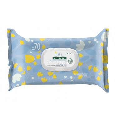 Klorane Bebé Toalhetes de Limpeza com Calêndula 70uni