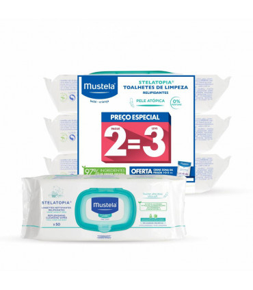 Mustela - Stelatopia Toalhetes de Limpeza - Oferta 3ª Emb.