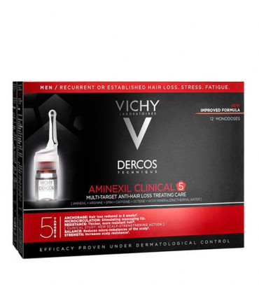 Vichy Dercos Aminexil Clinical 5 - 12 Ampolas - Homem