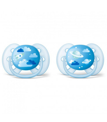 Philips AVENT - 2 Chupetas - Ultra Soft - Deco - 6 - 18 Menino