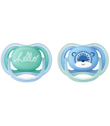 Philips AVENT - 2 Chupetas - Ultra Air - Deco - 6-18 M - Menino