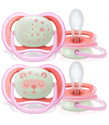 Philips AVENT - 2 Chupetas – 6-18M – Ultra Air – Menina