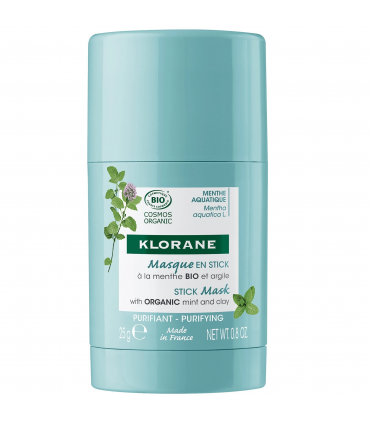 Klorane Rosto Detox Menta Aquática Máscara em Stick 25gr