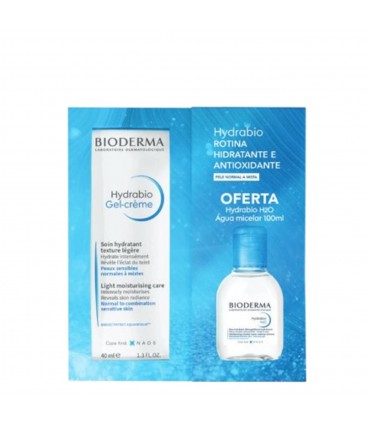 Bioderma Coffret Hydrabio Gel creme 40 ml + Oferta Água Micelar 100 ml
