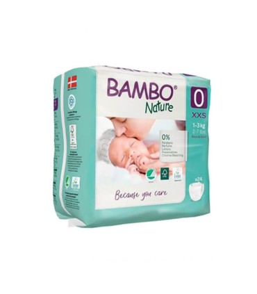 Bambo Nature Fraldas 0 XXS 1-3kg 24 Fraldas