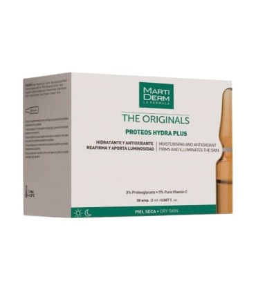 Martiderm The Originals Proteos Hydra Plus SP Antioxidantes Pele Seca 30 ampolas