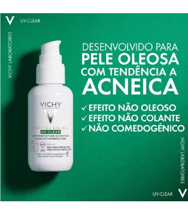 Vichy Capital Soleil UV-Clear Fluido Anti-Imperfeições SPF50+ 40ml