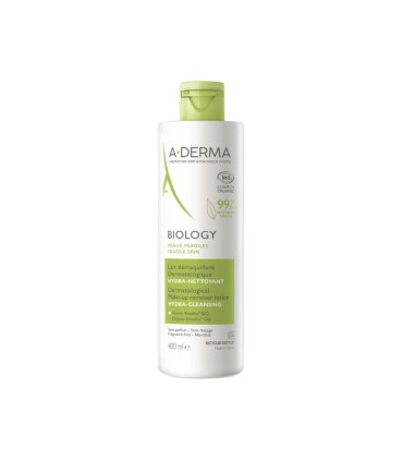 A-derma Biology Leite Desmaquilhante Dermatológico 400ml