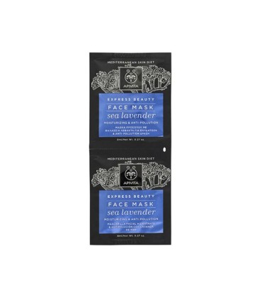 Apivita Express Beauty Máscara Facial Hidratante Anti-Poluição Lavanda 2x8ml
