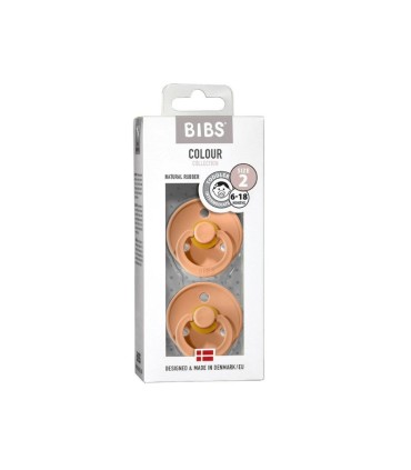 Bibs Colour 2 Chupetas Peach/Peach 6-18 meses
