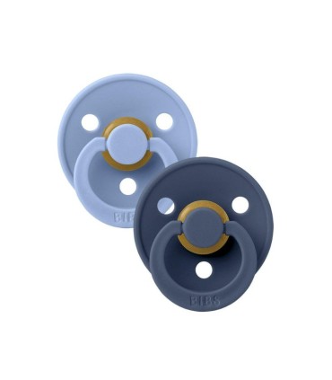 Bibs Colour 2 Chupetas Sky Blue/Steel Blue 6-18 meses