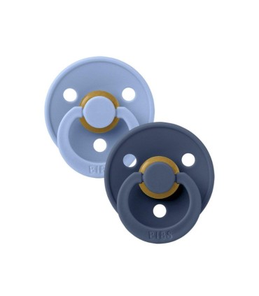 Bibs Colour 2 Chupetas Sky Blue/Steel Blue 0-6 meses