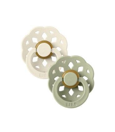 Bibs Boheme 2 Chupetas Ivory/Sage 0-6 meses